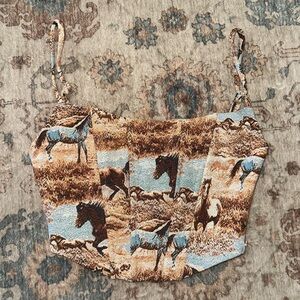 Women’s Western Horse Print Corset Top
